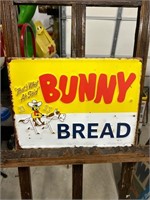 Embossed Metal Bunny Bread Sign