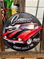 1969 Chevy Camaro Round Metal Sign