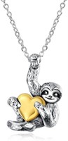 Sloth Necklace Heart Animal Pendant Women