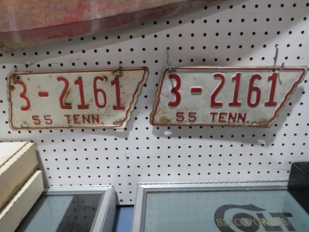 (2X) PAIR OF MATCHING 1955 TN LICENSE PLATES
