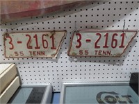 (2X) PAIR OF MATCHING 1955 TN LICENSE PLATES