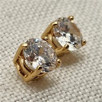 Tested 14 K Gold Earrings w/ CZs