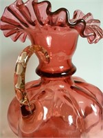 VINTAGE FENTON CRANBERRY RED ART GLASS VASE 8"