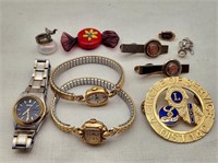 Watches, Lions Club Pins Etc.