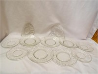 Vintage Clear Glass Plates (6) 6" Plates & (5) 8"