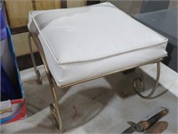 WHITE & GOLD FOOT STOOL