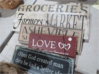 COLL OF WOOD & METAL SIGNS