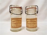 (2) Vintage Candy Jars with Wire Tops Seal
