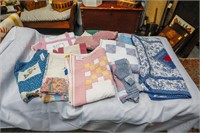 Box of Lg Assortment of Baby and Crib Quilts