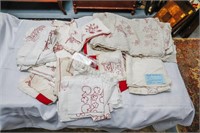 Box of Red and White Quilt Tops