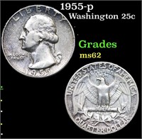 1955-p Washington Quarter 25c Grades Select Unc
