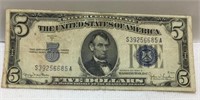 US 1934D 5 Dollar Silver Certificate