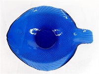 Cobalt Blue Fish Glass Bowl