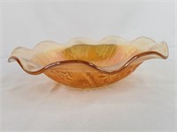 Jeannette Carnival Glass Ruffled Bowl