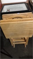 Solid wood tray table set