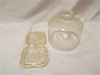 Glass Cheese Ball Lid ONLY - (2) Glass Lids to