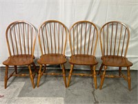 Set of 4 Bow Back Wooden Chairs Tell City Chair Co