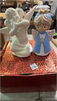 Two ceramic angels
