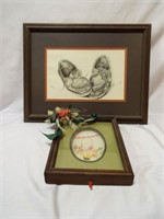 Framed Drawing of Shoes - Framed Embroidery