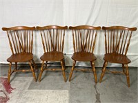 Four Heywood Wakefield Cinnamon Brace Back Chairs
