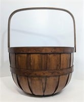Wood Shaker Apple Gathering Picket Basket