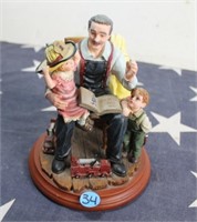 Ceramic Fireman Figurines- To The Rescue