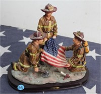 Ceramic Fireman Figurines- Old Glory