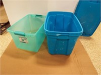 (2) Storage Tubs with Lids & (1) Tub NO LID