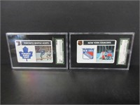 2 GRADED SCG 1976-77 POPSICLE TEAM CARDS