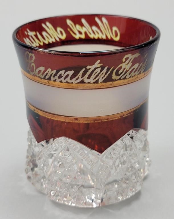 1910 Ruby Glass Lancaster Fair Souvenir Cup.
