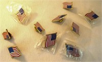 (10) American Flag Pinbacks