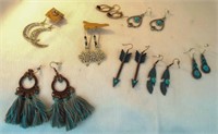 (8) Pair Pierced Fashion Jewelry Earrings
