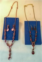 AVON Coppertone & Pink Necklace & Earring Giftset