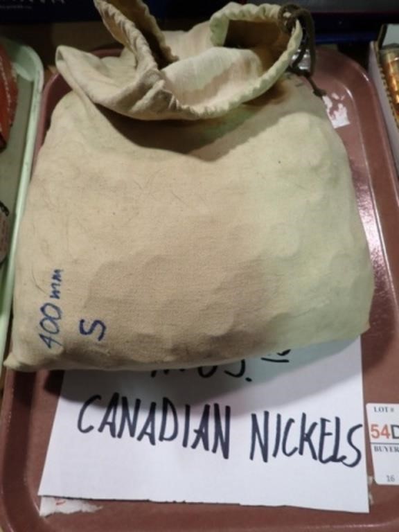 BAG OF CANADIAN NICKELS - $185.10