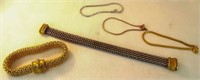 Gold Tone & Silver Tone Mesh Bracelet Magnet Clasp