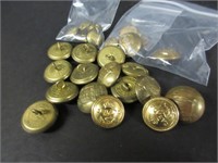 BIG LOT OF OLD MILITARY BRASS BUTTONS