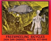 Freewheeling Bicycles Austin Texas Handbill '74