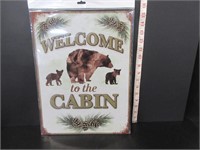 NEW WELCOME TO THE CABIN TIN SIGN