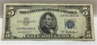 US 1953A 5 Dollar Silver Certificate