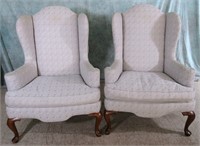 PAIR OF LANE QUEEN ANNE WINGBACK CHAIRS