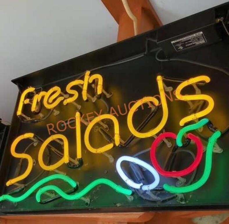 neon fresh salad sign works