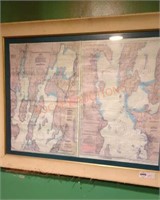 Vintage framed map