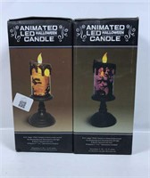 New Open Box Lot of 2 Animated LED Halloween