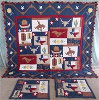 KING SIZE WESTERN QUILT WITH PILLOW SHAMS