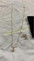 14 K.T Gold Necklace + Earrings