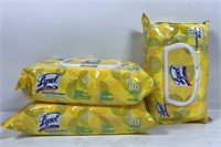 New Lot of 3 Lysol Disinfecting Wipes-80pk