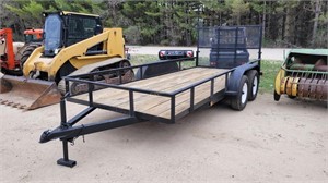 16' drop gate tandem axle trailer