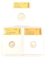 SGS SILVER COIN LOT WITH PROOF QUARTER & DIME