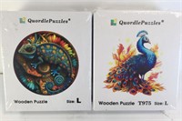 New Quordle Wooden Puzzle Peacock & Chameleon