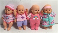 New Lot of 4 Baby Dolls and Accessories